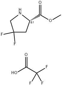 トリフルオロ酢酸4,4-ジフルオロ-L-プロリンメチルエステル 化学構造式