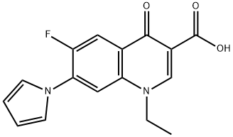 1,4-ジヒドロ-1-エチル-6-フルオロ-7-(1H-ピロール-1-イル)-4-オキソキノリン-3-カルボン酸 化学構造式