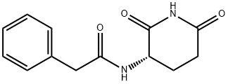 3-(フェニルアセチルアミノ)ピペリジン-2,6-ジオン 化学構造式