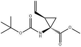 (1R,2R)-Methyl 1-(tert-butoxycarbonylaMino)-2-vinylcyclopropanecarboxylate 结构式