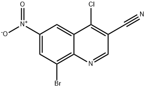 3-Quinolinecarbonitrile, 8-broMo-4-chloro-6-nitro- Struktur
