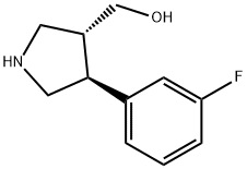 ((3R,4S)-4-(3-氟苯基)吡咯烷-3-基)甲醇,915390-10-2,结构式