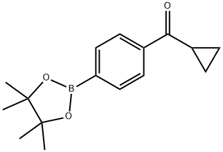 4,4,5,5-Tetramethyl-2-(4-cyclopropylcarbonylphenyl)-[1,3,2]dioxaborolane Structure