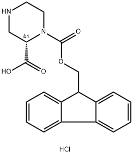 (S)-Piperazine-2-carboxylic acid, N1-FMOC protected hydrochloride hemihydrate 97% Structure