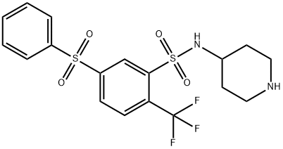 5-(苯磺酰基)-N-(哌啶-4-基)-2-(三氟甲基)苯磺酰胺, 915759-45-4, 结构式