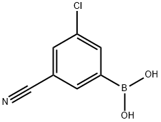 3-氯-5-氰基苯硼酸, 915763-60-9, 结构式