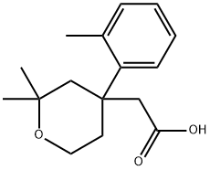 [2,2-ジメチル-4-(2-メチルフェニル)テトラヒドロ-2H-ピラン-4-イル]酢酸 化学構造式