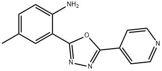4-メチル-2-(5-ピリジン-4-イル-1,3,4-オキサジアゾール-2-イル)アニリン 化学構造式