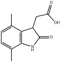 2-(4,7-二甲基-2-氧代吲哚-3-基)乙酸, 915919-65-2, 结构式