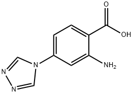 2-アミノ-4-(4H-1,2,4-トリアゾール-4-イル)安息香酸 化学構造式