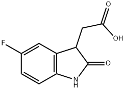 (5-氟-2-氧代-1,3-二氢-1H-吲哚-3-基)-乙酸, 915920-32-0, 结构式