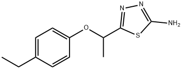 5-[1-(4-エチルフェノキシ)エチル]-1,3,4-チアジアゾール-2-アミン 化学構造式