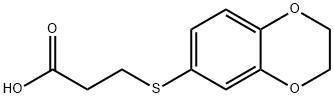 3-(2,3-ジヒドロ-1,4-ベンゾジオキシン-6-イルチオ)プロパン酸 化学構造式