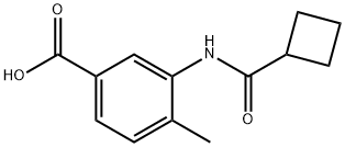 3-[(シクロブチルカルボニル)アミノ]-4-メチル安息香酸 化学構造式