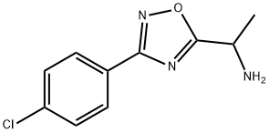 1-[3-(4-クロロフェニル)-1,2,4-オキサジアゾール-5-イル]エタンアミン 化学構造式