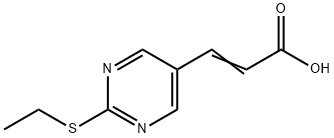 (E)-3-(2-(乙硫基)嘧啶-5-基)丙烯酸 结构式