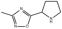 3-メチル-5-ピロリジン-2-イル-1,2,4-オキサジアゾール 化学構造式