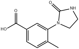 4-メチル-3-(2-オキソイミダゾリジン-1-イル)安息香酸 化学構造式