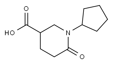 1-シクロペンチル-6-オキソピペリジン-3-カルボン酸 化学構造式