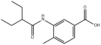 3-[(2-エチルブタノイル)アミノ]-4-メチル安息香酸 化学構造式