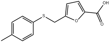 5-{[(4-メチルフェニル)チオ]メチル}-2-フロ酸 化学構造式