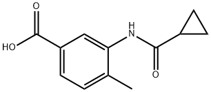 3-[(シクロプロピルカルボニル)アミノ]-4-メチル安息香酸 化学構造式