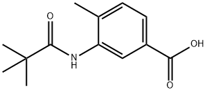 3-[(2,2-ジメチルプロパノイル)アミノ]-4-メチル安息香酸 化学構造式
