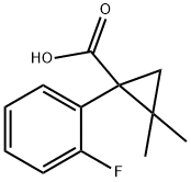 1-(2-フルオロフェニル)-2,2-ジメチルシクロプロパンカルボン酸 化学構造式
