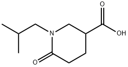 1-イソブチル-6-オキソピペリジン-3-カルボン酸 化学構造式