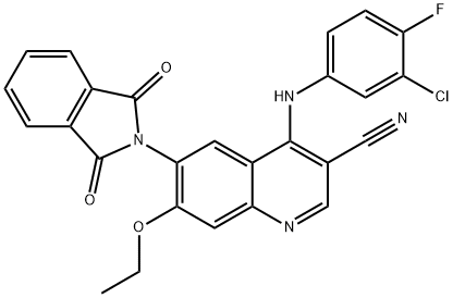 3-Cyano-4-(3-chloro-4-fluoroanilino)-7-ethoxy-6-(phthaliMidyl)quinoline Structure