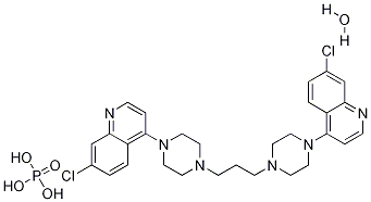 4,4'-(1,3-Propanediyldi-4,1-piperazinediyl)bis(7-chloroquinoline) phosphate hydrate Structure