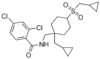 BenzaMide, 2,4-dichloro-N-[[1-(cyclopropylMethyl)-4-[(cyclopropylMethyl)sulfonyl]cyclohexyl]Methyl]- Struktur