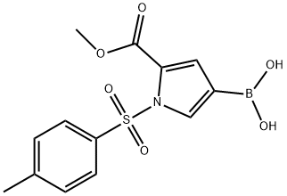 5-(甲氧羰基)-1-甲苯磺酰-1H吡咯-3-基-3-硼酸, 916177-00-9, 结构式