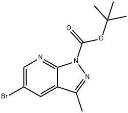 tert-Butyl 5-broMo-3-Methyl-1H-pyrazolo[3,4-b]pyridine-1-carboxylate Struktur