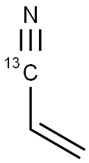 丙烯腈-1-13C, 91628-87-4, 结构式