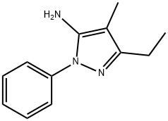 3-エチル-4-メチル-1-フェニル-1H-ピラゾール-5-アミン 化学構造式