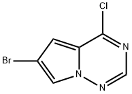 6-ブロモ-4-クロロピロロ[2,1-F][1,2,4]トリアジン 化学構造式