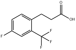 3-[4-Fluoro-2-(trifluoromethyl)phenyl]propionic acid, 4-Fluoro-2-(trifluoromethyl)hydrocinnamic acid Struktur