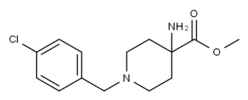 4-氨基-1-(4-氯苯基)哌啶-4-甲酸甲酯二盐酸盐 结构式
