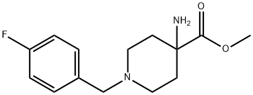 4-氨基-1-(4-氟苯基)哌啶-4-甲酸甲酯二盐酸盐, 916422-84-9, 结构式