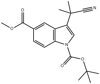 1H-Indole-1,5-dicarboxylic acid, 3-(1-cyano-1-methylethyl)-, 1-(1,1-dimethylethyl) 5-methyl ester Structure