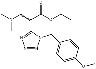 3-DIMETHYLAMINO-2-[1-(4-METHOXY-BENZYL)-1H-TETRAZOL-5-YL]-ACRYLIC ACID ETHYL ESTER Structure