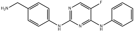 N2-[4-(Aminomethyl)phenyl]-5-fluoro-N4-phenylpyrimidine-2,4-diamine Structure