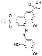 2,7-Naphthalenedisulfonic acid, 4-[(2,4-dihydroxyphenyl)azo]-5-hydroxy-, coupled with diazotized 2-amino-4,6-dinitrophenol, sodium salts Struktur