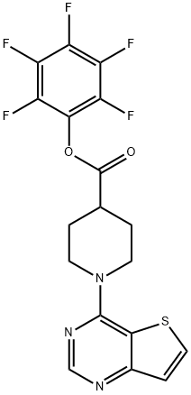 Pentafluorophenyl 1-thieno[3,2-d]pyrimidin-4-ylpiperidine-4-carboxylate Struktur