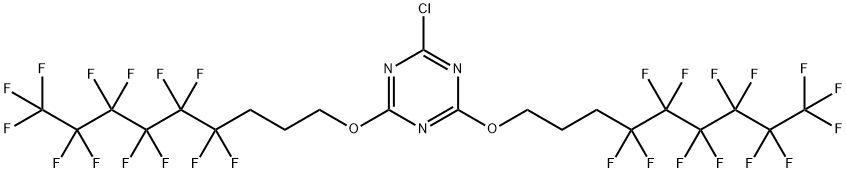 F26  CDMT,  2-Chloro-4,6-bis(4,4,5,5,6,6,7,7,8,8,9,9,9-tridecafluorononyloxy)-1,3,5-triazine Structure