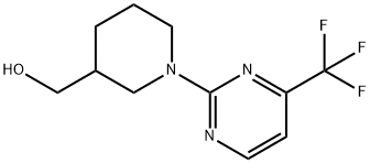 1-[4-(三氟甲基)-2-嘧啶基]-3-哌啶甲醇 结构式