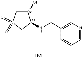 trans-1,1-Dioxo-4-[(pyridin-3-ylmethyl)-amino]-tetrahydrothiophen-3-ol dihydrochloride Structure