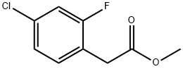 2-(4-クロロ-2-フルオロフェニル)酢酸メチル 化学構造式