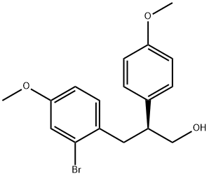 (S)-2-Bromo-4-methoxy--(4-methoxyphenyl)benzenepropanol, 917379-11-4, 结构式